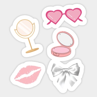 Y2k Coquette Vanity Design Sticker Pack Pink Sticker